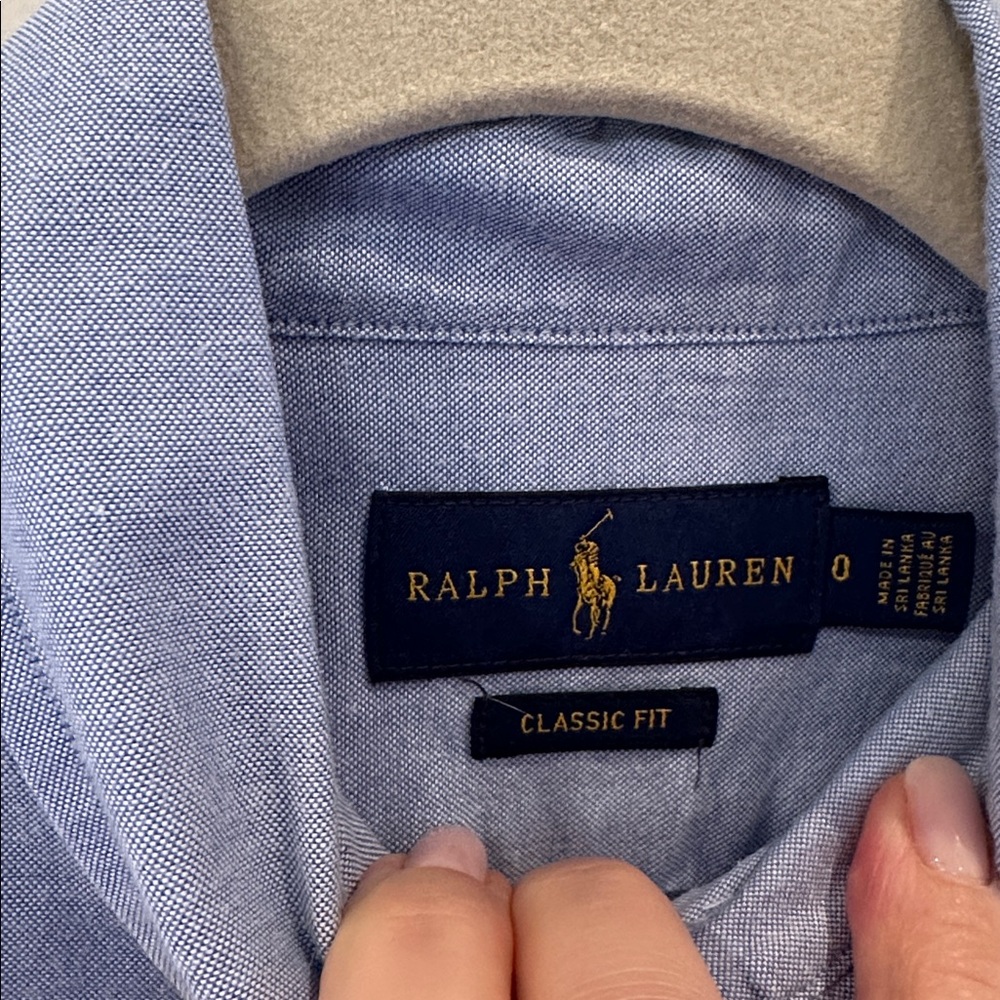 POLO RALPH LAUREN Women’s Blue Classic Fit Oxford (Sz. 0) - Picture 3 of 5